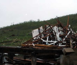 Casa destruida pelo tornado