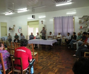 Padre Pedro em encontro do PT em Galvão, no Oeste do Estado, em 13 de 